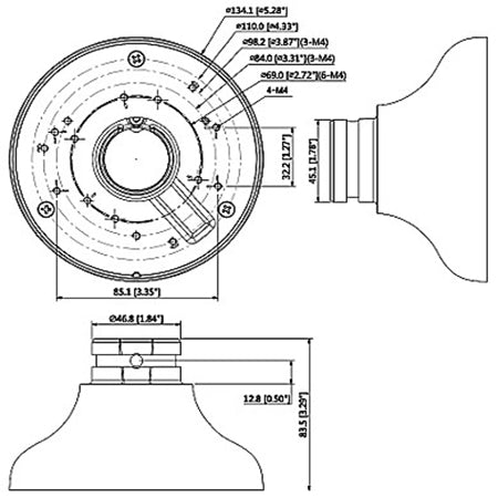 DAHUA PFA106- Adaptador para Camaras Domo/ Fisheye/ Eyeball Dahua