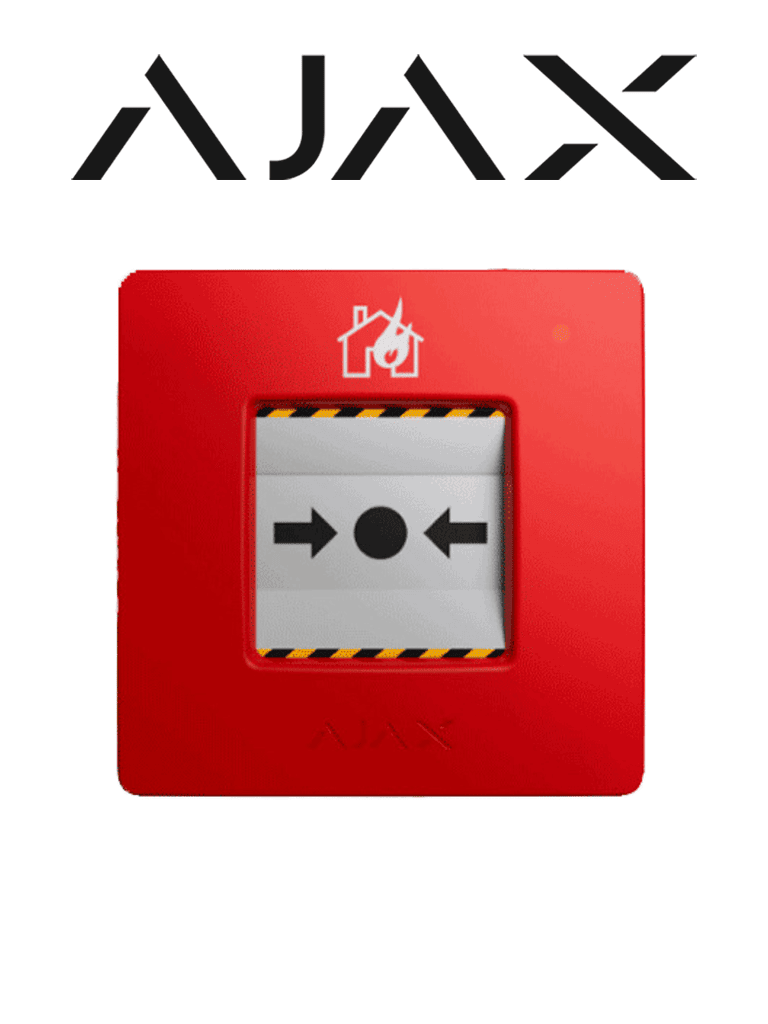 AJAX Manual CallPoint (Red) - Estación manual inalámbrica reajustable con escenarios programables. Versión de color rojo.