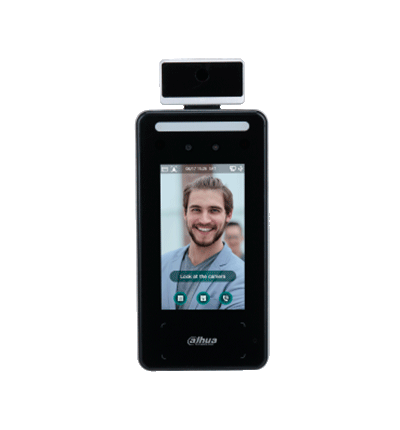 DAHUA ASI6213J-FT1- Control de acceso facial / Con medición de temperatura/ Pantalla de 4.3" / Distancia de reconocimiento facial de .3 a 1.5 m/ Velocidad de .2 seg/ 6000 Rostros/ 6000 Usuarios/ Soporta tarjeta y password #XCDAHUA