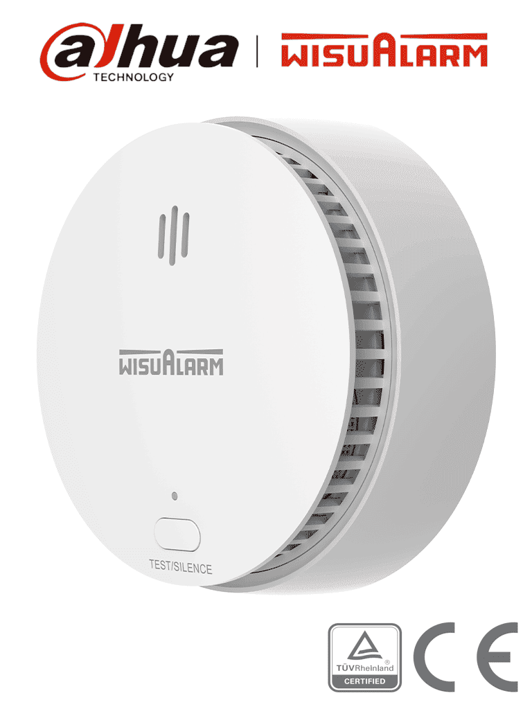 DAHUA WISUALARM DHI-HY-SA20B - Detector de Humo Standalone (Autonomo), Sensor Fotoeléctrico, Sonido de Alarma de 85dB, Alarma Visual y Audible, Durabilidad de Batería hasta 5 años, Certificaciones TÜV and CE, #LoNuevo #Wisualarm #WR
