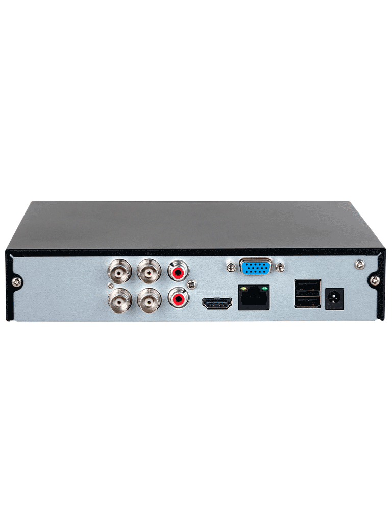 DAHUA KITXVR1B04-I+HFW1200CMA -Kit de 4 canales con cámaras de 2MP y audio. Incluye DVR Cooper-I WizSense con IA y H.265+, 4 cámaras metálicas con micrófono integrado, 4 canales más 1IP o hasta 5 canales IP, 4 canales SMD Plus y accesorios incluidos/