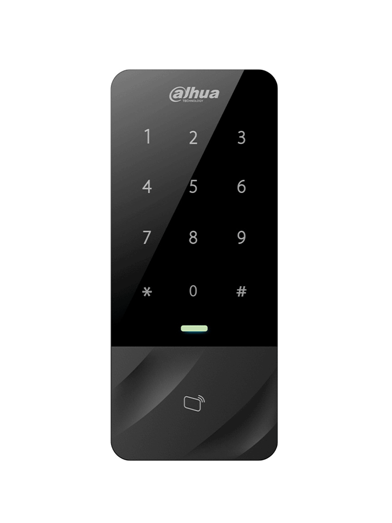 DAHUA DHI-ASI1201E - Control de Acceso Independiente con teclado táctil y lector de tarjetas IC. Capacidad de 30,000 usuarios y 60,000 registros. TCP/IP, soporta lectora esclava Wiegand/RS-485. Con IP66 y desbloquea por tarjeta, contraseña o combinación.