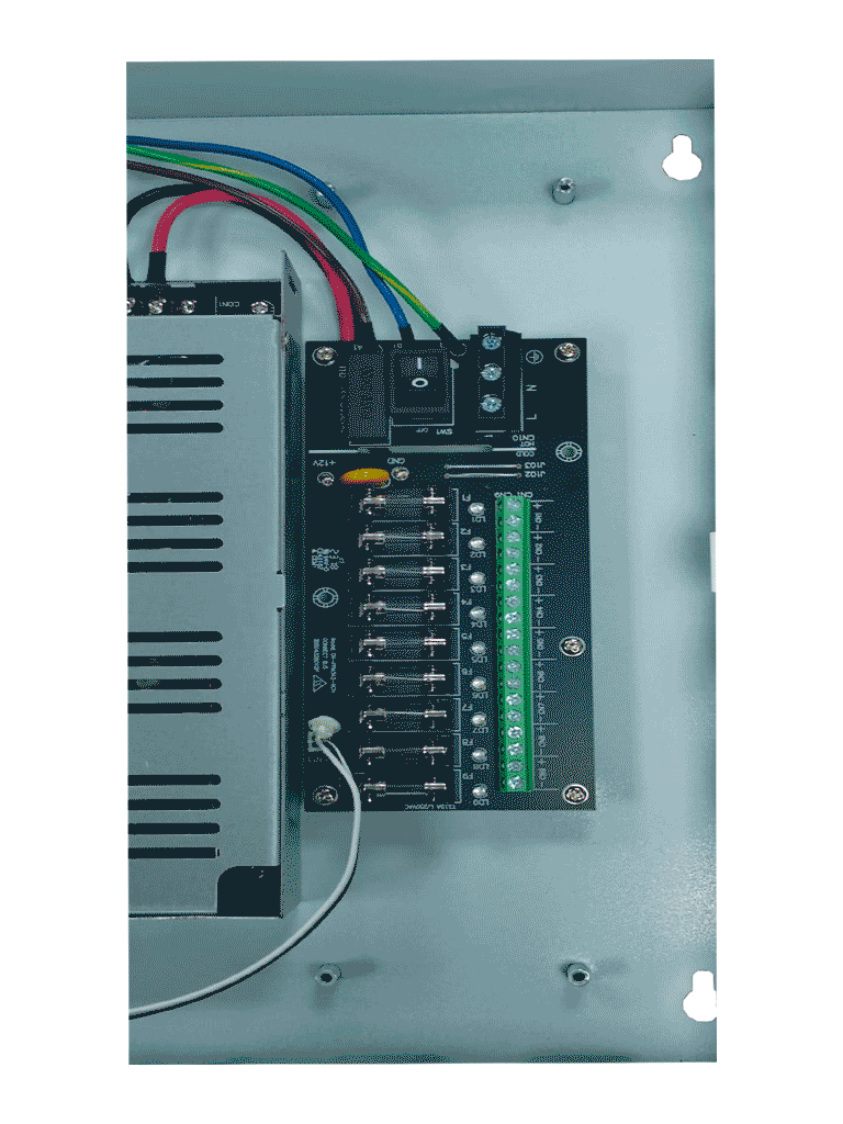 DAHUA DH-PFM342-9CH - Fuente de Poder de 12 Vcc 10 Amper/ Con Distribuidor para 9 Camaras/ Indicadores Led por Canal/ Voltaje de Entrada de 90 Vca-264V/ Fusibles Intercambiables/ Gabinete Metalico con Cerradura/ Protección Contra Descargas/
