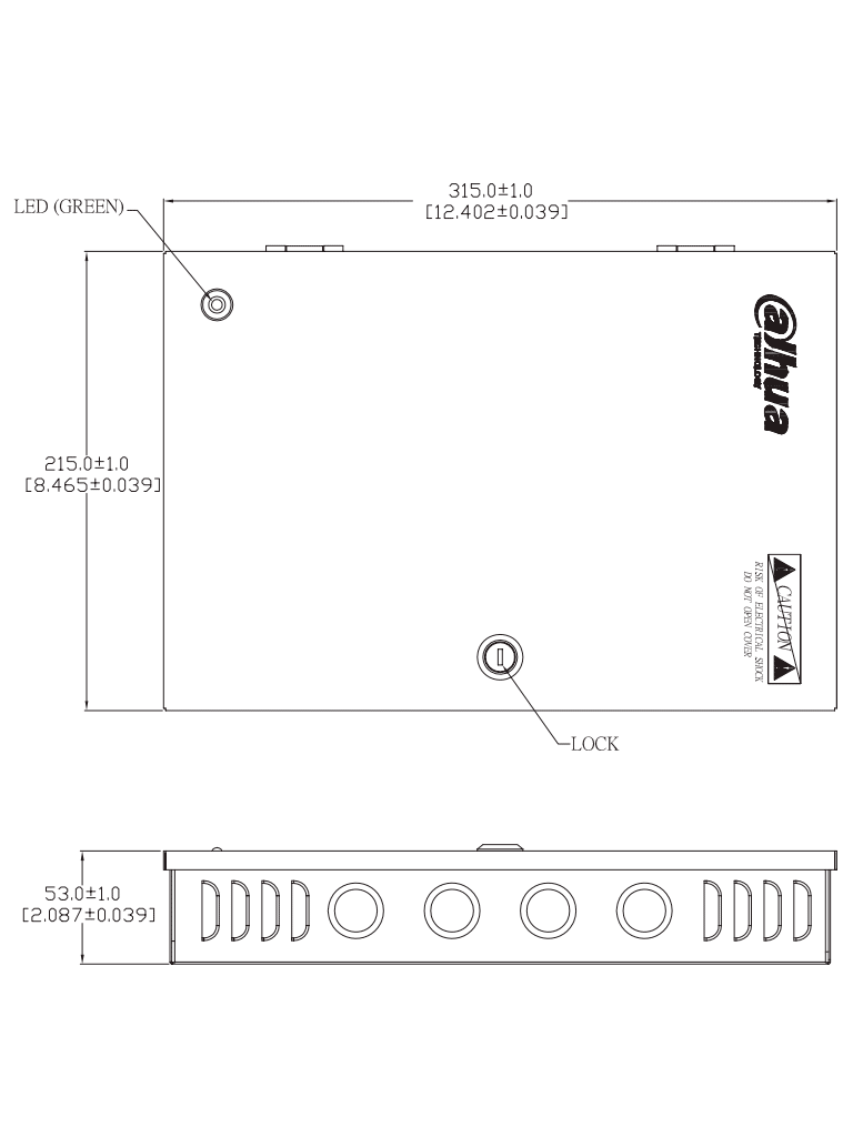 DAHUA DH-PFM343-19CH - Fuente de Poder de 12 Vcc 20 Amperes/ Con Distribuidor para 19 Camaras/ Con Fusibles Intercambiables/ Voltaje de Entrada de 90 a 264 Vac/ Gabinete Metalico con Cerradura/ Protección contra Descargas/