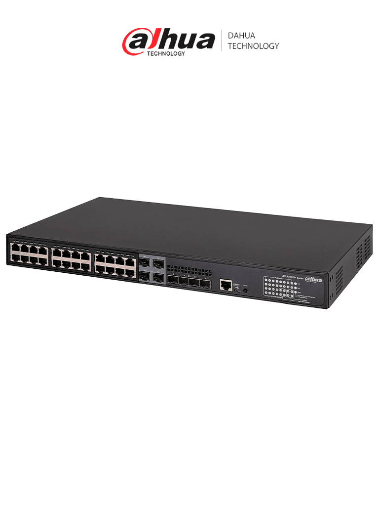 DAHUA DH-AS5500-24GT4XF-370 / Switch Gigabit/ 24 Puertos/ PoE/ Potentes funciones L2 y L3/ Conectividad de nivel empresarial/ Marco Inteligente Resiliente 2 (IRF2)