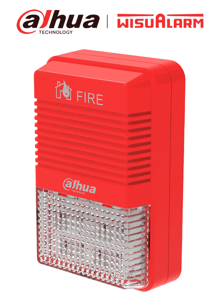 DAHUA WISUALARM HY-1500 - Lampara Estroboscópica con Sirena Direccionable/ 2 Hilos/ Volumen de 75 dB–115 dB/ 24V DC/ Cumple Normas: EN54-3, EN54-23/ Microprocesador integrado/ #LoNuevo #Wisualarm