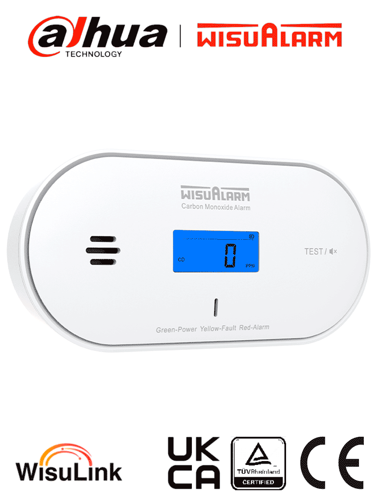 DAHUA WISUALARM DHI-HY-GC30A-R8 -Detector de Monóxido de carbón inalámbrico interconectado con sensor electroquímico de alto performance e interconexión inalámbrica con máximo 24 equipos, #LoNuevo #Wisualarm #V1