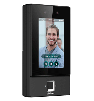 DAHUA ASI6214S-D - Control de acceso con reconocimiento facial/ Pantalla de 4.3 Pulgadas/ Cámara 2 MP/ 6.000 usuarios/ 6.000 rostros/ 6.000 contraseñas/ 6.000 huellas dactilares/#SPLite/ FACT