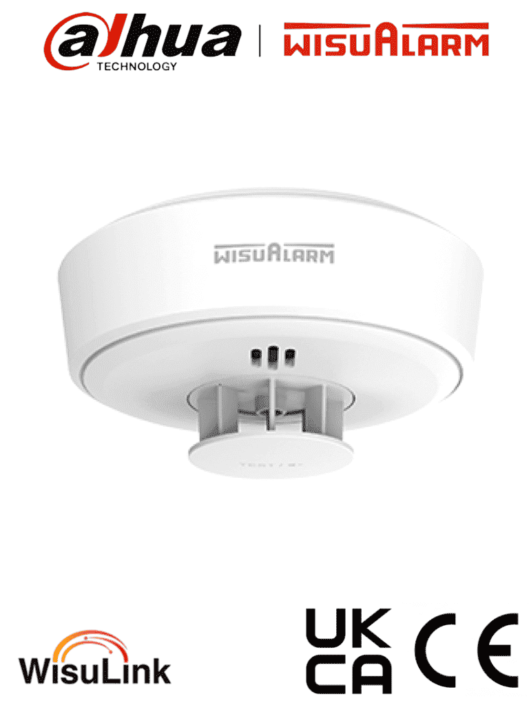 DAHUA WISUALARM HY-HT10A-R8 -Detector de Calor Inalámbrico(Interconectable Hasta 24 Disp, Monitoreo de Temperatura, Deteccion Incendios de Clase A1 (54°C to 65°C), Autónomo, Alarma de 85dB, Certificaciones CE, Batería de 10años#LoNuevo #Wisualarm #V1 #DCW