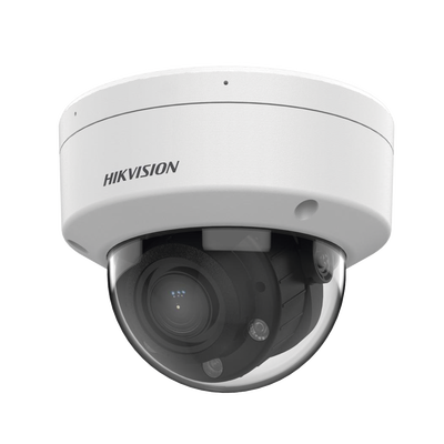 Domo IP 4 Megapíxel / Lente Motorizado 2.8 a 12 mm / Dual Light (30 mts IR + 30 mts Luz Blanca) / ACUSENSE Lite / Microfono Integrado / Exterior IP67 / IK08 / WDR 120 dB / PoE / Micro SD