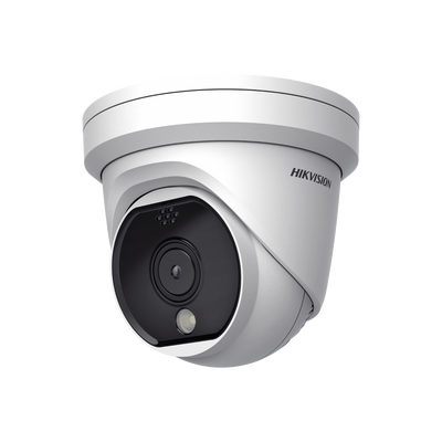 Turret IP Térmica 160 X 120 / Lente 1.8 mm / Termométrica / Detección de Fuego / Detección de Temperatura / PoE / IP66 / Sirena y Luz Intermitente Integrada