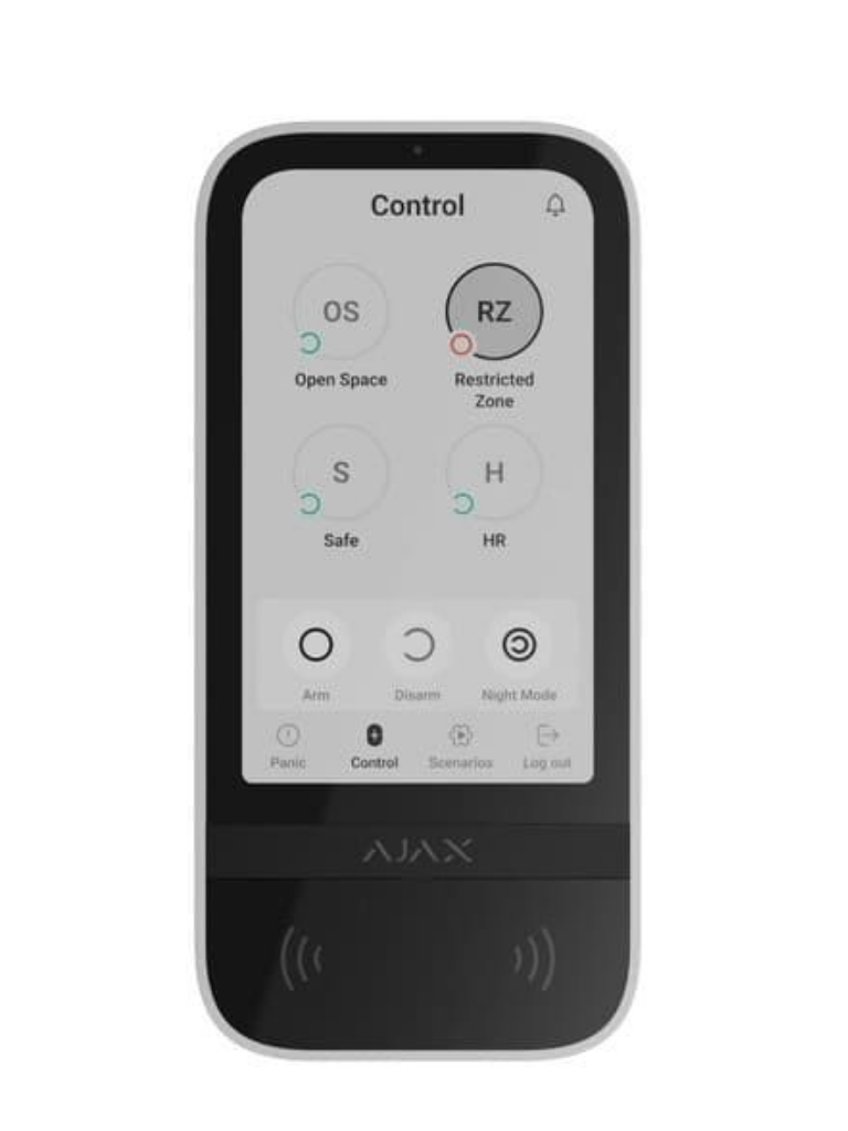 Ajax KeyPad TouchScreen -Teclado inalámbrico con pantalla táctil para gestionar un sistema Ajax Color Blanco 81508.148.WH3