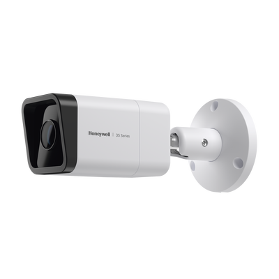 Bala IP 8 Megapixel / Lente Mot. 2.7 a 13.5 mm / 60 mts IR / Ultra Baja Iluminación / IP67 / H.265 / IA (Filtro de Humanos y Vehiculos) / Merodeo / Conteo de Personas / PoE / Audio y Alarmas I/O / ONVIF / NDAA / Serie 35 / Honeywell Security