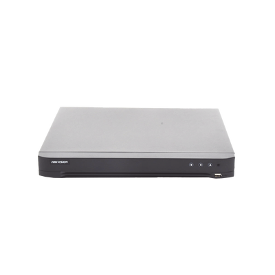 (ACUSENSE / Evita Falsas Alarmas) DVR 4K / 16 Canales TURBOHD + 16 Canales IP / 2 Bahía de Disco Duro / Audio por Coaxitron / Salida de Vídeo en 4K / Entrada Salida de Alarma