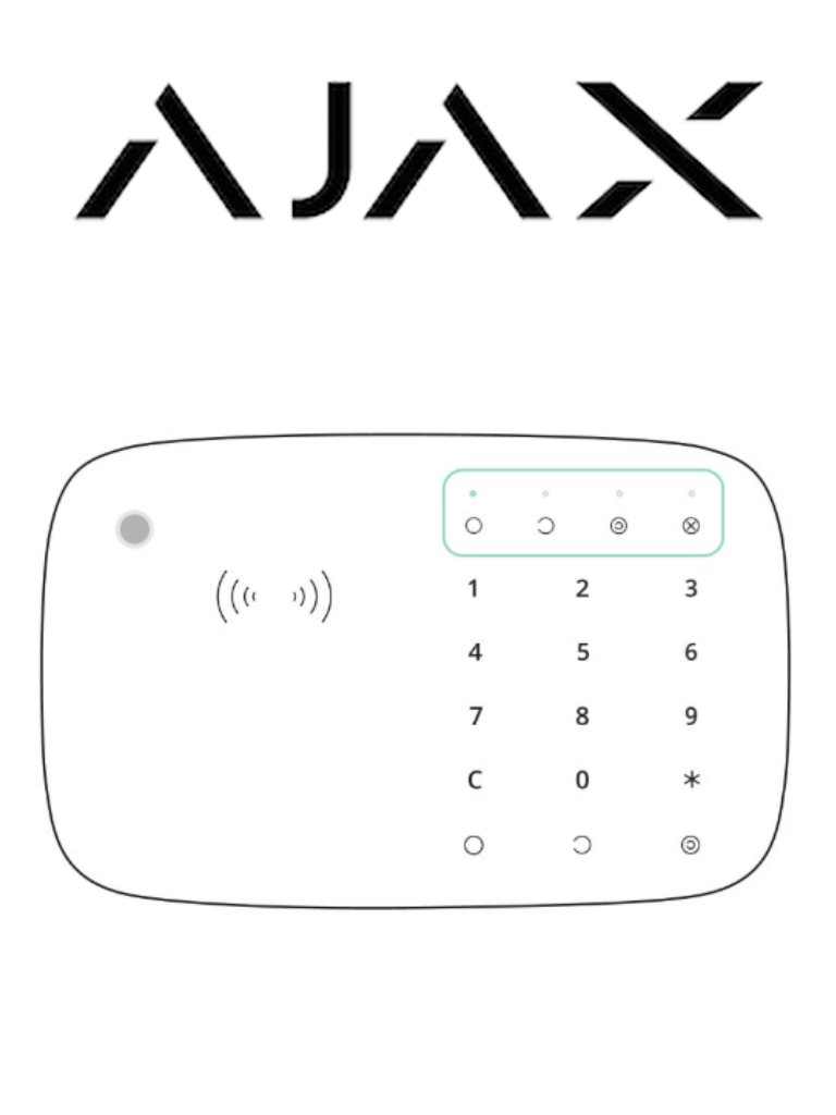 AJAX  KeyPad Combi (9NA) - Teclado táctil inalámbrico con sirena incluida y lector DESFire.