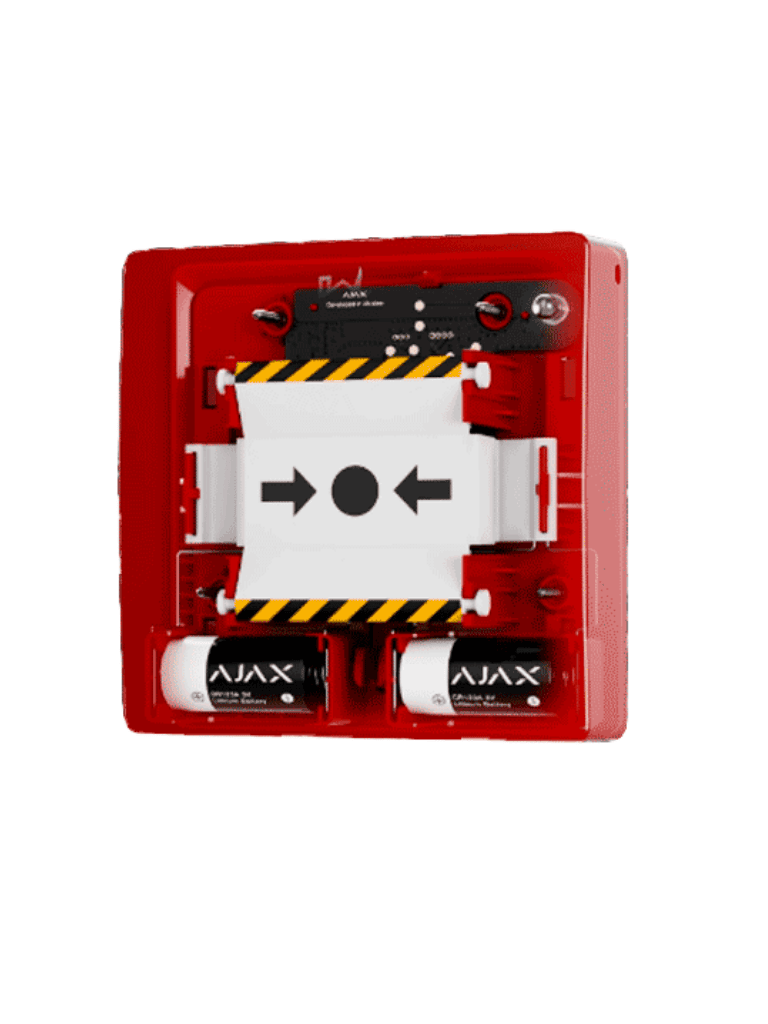 AJAX Manual CallPoint (Red) - Estación manual inalámbrica reajustable con escenarios programables. Versión de color rojo.