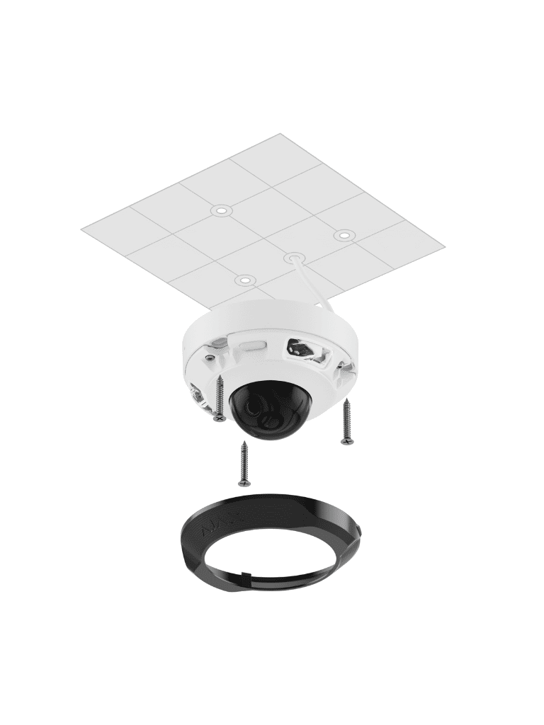Ajax DomeCam Mini (5 Mp/2.8 mm) - Camara IP Domo  5 Megapixeles con IA y Micrófono/ H.265/ 25 Fps/ Lente de 2.8mm/ Angulo de 100°-110°/ IR DE 30 Mts/ IP65/ PoE/ WDR/HDR. Color Blanco #NUEVOAJAX