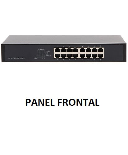 DAHUA PFS3016-16GT - Switch Gigabit de 16 Puertos No Administrable/ Capa 2/ 10/100/1000 Base-T/ Carcasa Metalica/ Switching 32G/ Tasa de Reenvio de Paquetes 23.8 Mbps/ Memoria Bufer de Paquetes 2Mb/ Con Proteccion de Descargas/