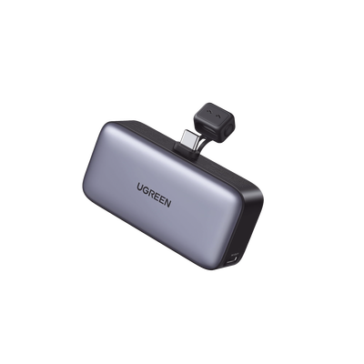 Power Bank 5000mAh | Conector USB-C Incorporado | 22.5W  | Carga Rápida | Soporte Integrado | Pantalla Led | Compacto  y Portatil | Compatible con iPhone 16 15 iPad Pro Galaxy Pixel..