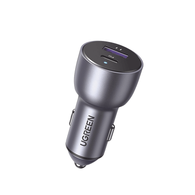 Cargador de Auto 52.5W | Puerto USB-A y USB-C | Carga Rápida | Compatible con Vehículos de 12 y 24 VCD | PD3.0 + QC3.0 | Chip Inteligente | Diseño Compacto  Mayor Eficiencia Energética | Caja de Aluminio.