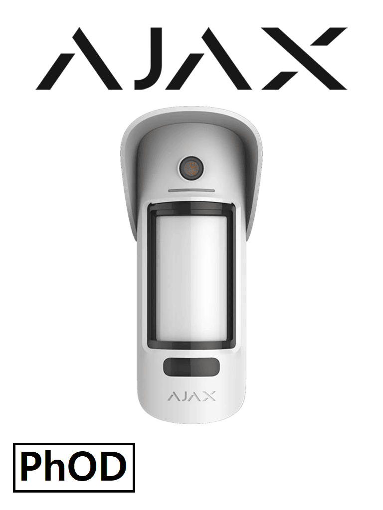 AJAX MotionCam Outdoor (PhOD) - Detector de movimiento para exteriores inalámbrico con cámara para verificar alarmas y con la función de mandar imágenes sobre demanda.