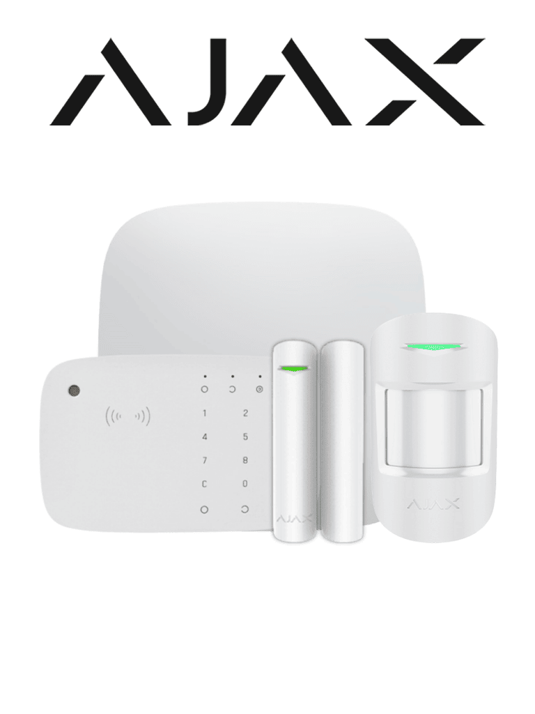 AJAX KIT HUB 4G KEYPADCOMBI - Panel de alarma Hub 4G conexión ETHERNET- 4G APP “AJAX PRO” iOS y Android , 1 sensor de movimiento, 1 detector puerta o ventana, 1 Teclado táctil inalámbrico con sirena incluida y lector DESFire. #AJAXBDAYS