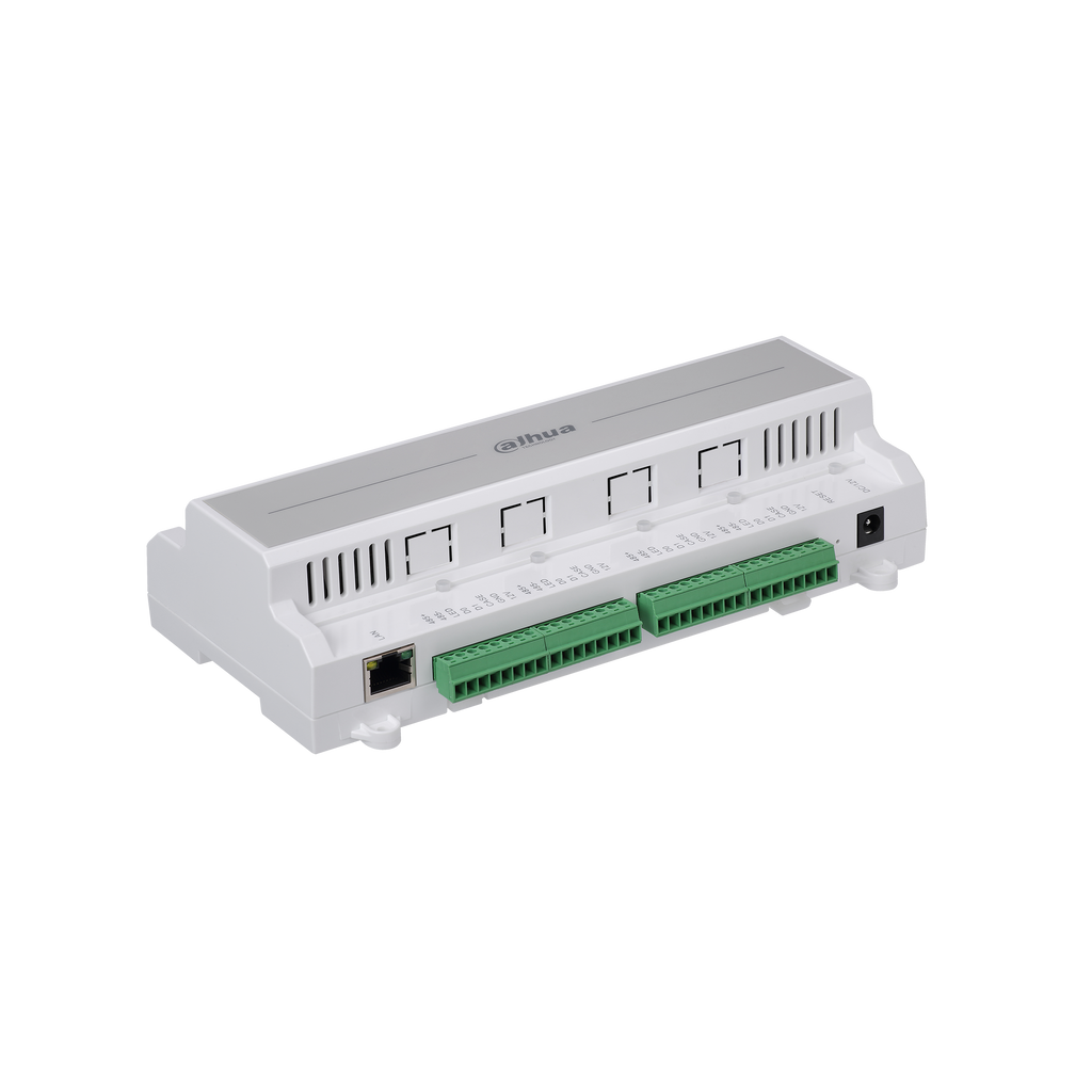 DAHUA  ASC1204B - Panel de Control de Acceso para 4 Puertas y 4 Lectoras/ 100,000 Tarjetas/ 150,000 Registros/ TCP/IP/ Comunicación Wiegand o RS-485/ Funciones: Anti-pass back, Multi-Interlock/ 9&5 Entradas y Salidas/