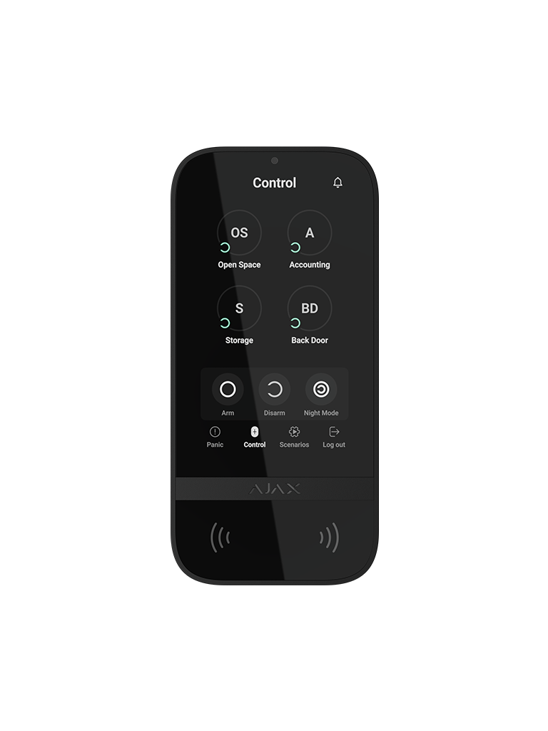 Ajax KeyPad TouchScreen -Teclado inalámbrico con pantalla táctil para gestionar un sistema Ajax Color Negro (81507.148.BL3)