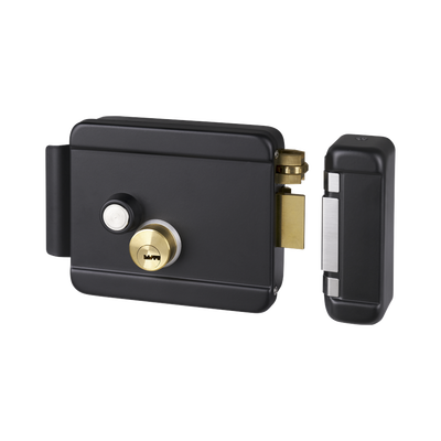 Cerradura Eléctrica con Botón de Salida / Incluye Llave  / Exterior / Derecha / Color Negro