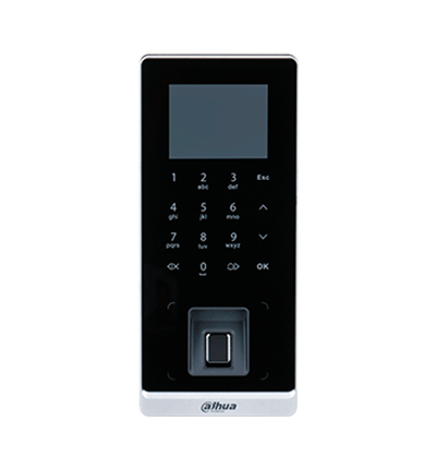 DAHUA ASI2212H-W - Control de Acceso Exterior IP65/ 3,000 Huellas/ 30,000 Tarjetas Mifare y Passwords/ 150,000 Eventos/ Diseño Delgado y Elegante/ Desbloqueo Remoto/ TCP/IP/ AutoRegistro/ P2P/ Funcion de Timbre/