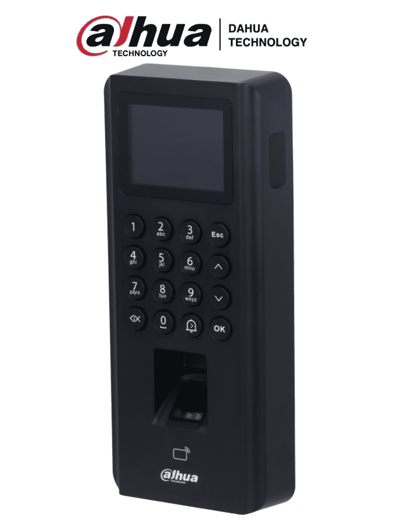 DAHUA ASI2212J-D - Control de Acceso de Huella y Tarjetas ID (EM)/ Pantalla de 2.4 Pulgadas/ Comunicacion TCP/IP/ P2P/ Soporte 5,000 Usuarios Tarjetas y Passwords/ 3000 Huellas/ 100,000 Registros/ 128 Periodos y Dias Festivos/