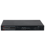 DAHUA DH-S4101-16ET2GF-240-C  Switch PoE Administrable en la nube de 18 Puertos Ethernet/ 16 Puertos PoE/ 240 Watts Totales/ 2 Puertos SFP/2 Puertos Uplink/ PoE Watchdog/ Switching 7.2 Gbps/ Plataforma Dolynlk care