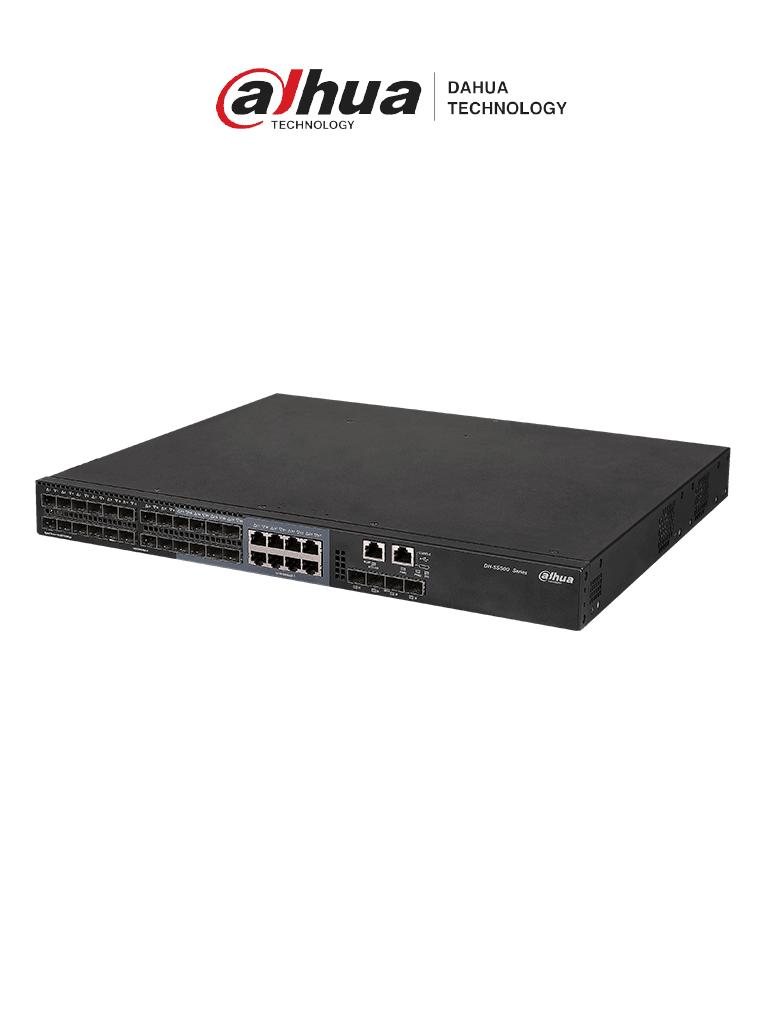 DAHUA DH-S5500-24GF4XF-E  - Switch Gigabit Inteligente de 24 puertos de Fibra Optica/ 16 Puertos SFP 100/1000 Basex + 8 Puertos SFP 100/1000 Mbps Combo/ 8 Puertos Ethernet 10/100/1000 Combo/ Swtiching 336 Gbps/ Tasa de Reenvio 96 Mbps/ VLAN Etc./