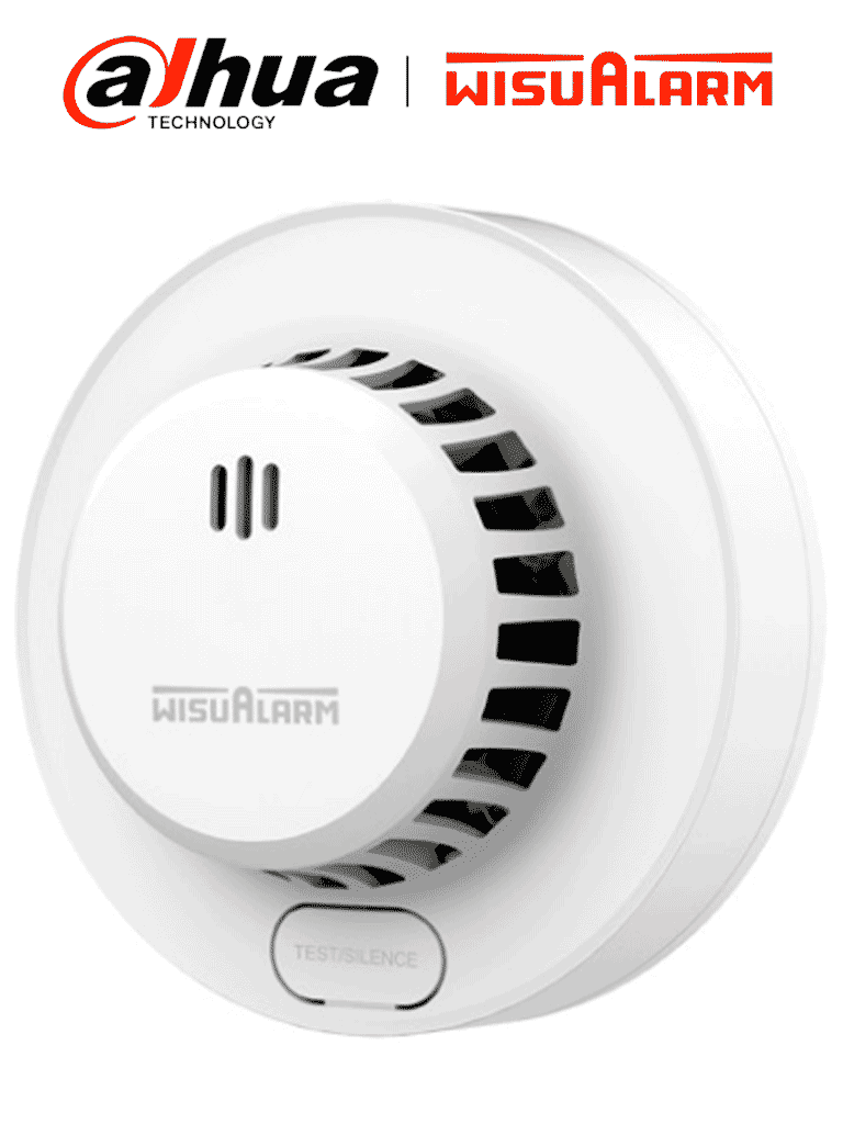 DAHUA WISUALARM DHI-HY-SA13A - Detector de humo Standalone (Autónomo), Sonido de alarma de 85dB, Cuenta con un botón de prueba y silencio, Batería reemplazable, Cobertura de 20-40 m², Alarma visual y sonora #LoNuevo #Wisualarm