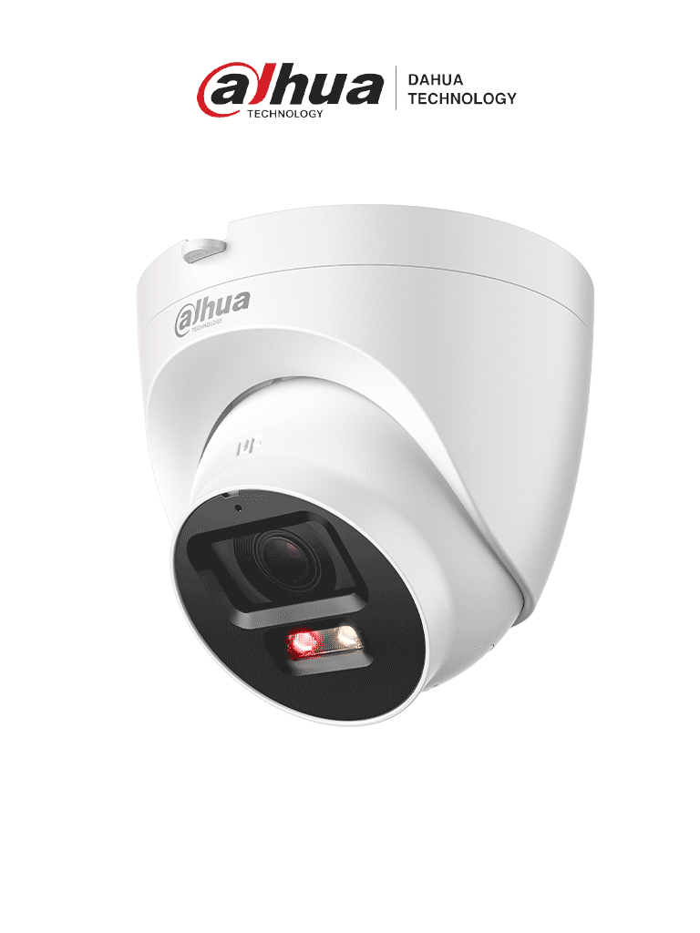 DAHUA IPC-HDW2549T-S-PV - Cámara Domo IP de 5 MP, 30 Mts de Iluminador Dual Inteligente/ Disuasión activa/ Lente 2.8mm/ SMD Plus/ Protección perimetral, Micrófono y Bocina integrados/Audio dos Vías/ IP67/ Ranura MicroSD #LoNuevo #MCI1 #LDM #ILD #IPING