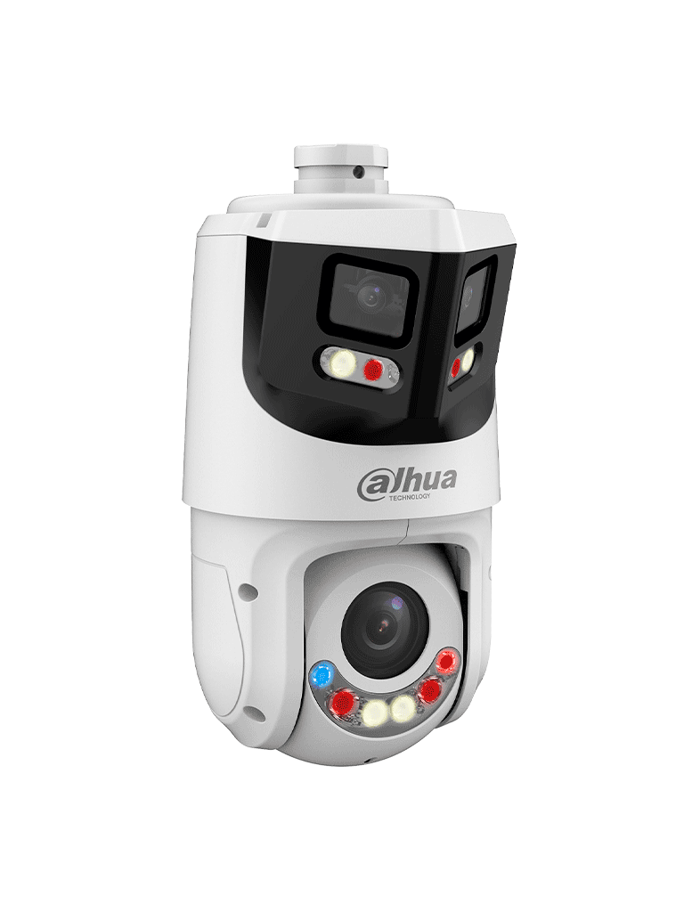 DAHUA SDT4E425-8P-GB-APV1-Cámara IP PTZ 8+4MP,8MP Vista Panorámica+4MP PT, TiOC WizSense, 25X Zoom, IR hasta100m, disuasión activa con Estrobo de Luz Roja y Azul, Altavoz Integrado, protección perimetral, Iluminador dual inteligent, IP66#ILDDAFE