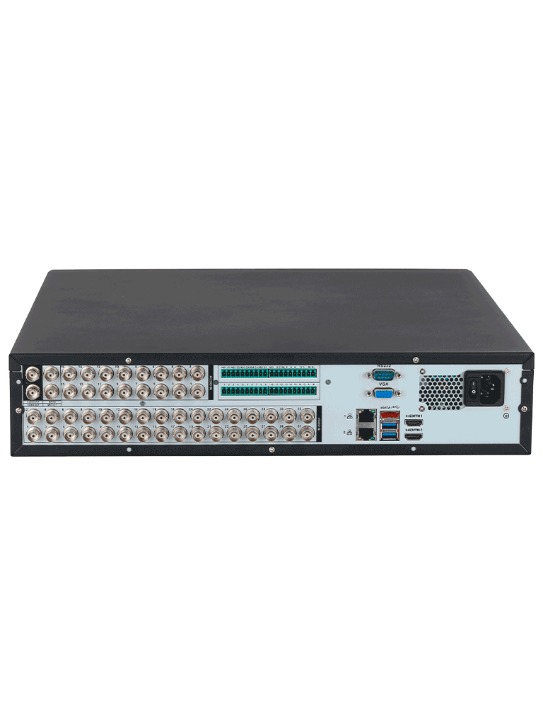 DAHUA DH-XVR5832S-I3 - DVR 32 canales de 5MP y 1080p con WizSense, H.265+, codificación IA. Incluye 2 canales de reconocimiento facial y soporte para hasta 32 canales IP (32 totales). SMD Plus y protección perimetral. #XVRPRO