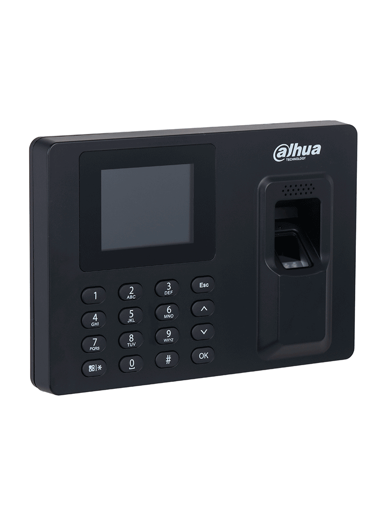 DAHUA DHI-ASA1222E-S - Control de asistencia con pantalla de 2.4", 2,000 huellas, 1,000 usuarios y 100,000 registros. Comunicación TCP/IP, puerto USB para actualizaciones y salida de relevador para timbre.