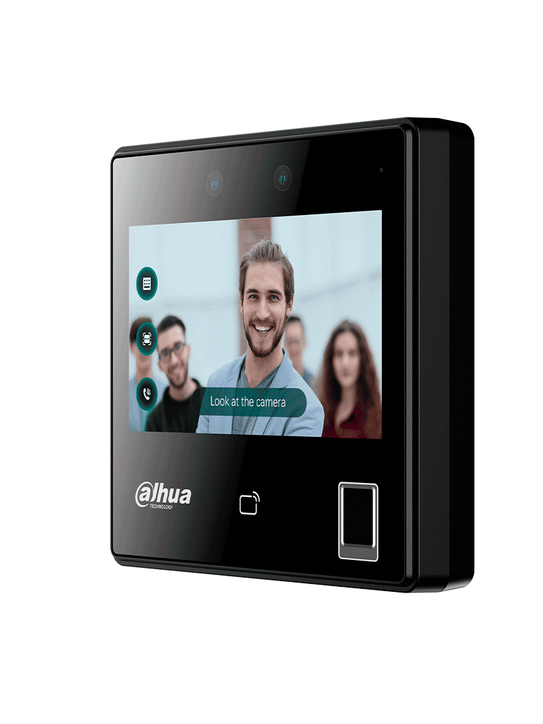 DAHUA ASI3214A-W - Control de acceso con reconocimiento facial y pantalla táctil de 4.3"/ 3,000 rostros/ 5,000 huellas y 3,000 tarjetas MIFARE. Rango de reconocimiento de 0.3 a 1.5 m/ WiFi/ TCP/IP/ Wiegand/ RS485/ P2P. FACT/ #CONGEDAHCTRLA