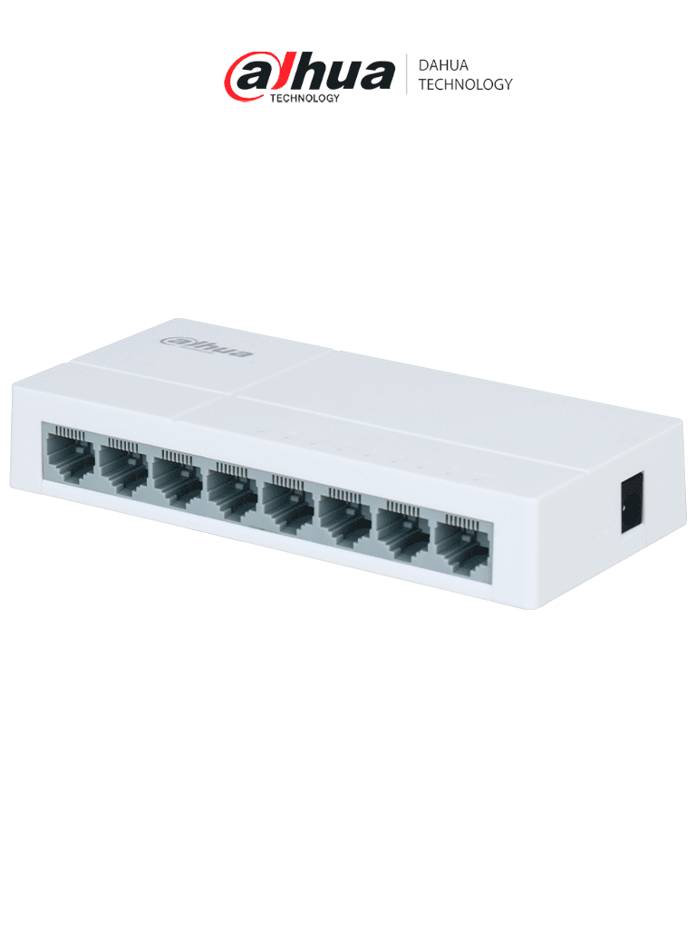 DAHUA PFS3008-8ET-L - Switch para Escritorio de 8 Puertos Fast Ethernet/ 10/100/ Diseño Compacto/ Capa 2/ switching 1.6 Gbps/ Velocidad de Reenvio de Paqutes 1.19 Mbps/ #SwitchDpxv
