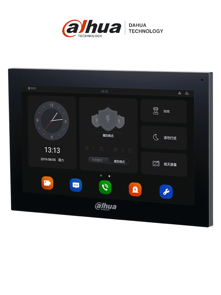 DAHUA VTH5341G-W - Monitor de 10" para videoportero o medición de temperatura, con sistema Android, pantalla táctil, WiFi y RJ45, ranura para MicroSD y PoE estándar. Ideal para medidas COVID-19 / #VDP