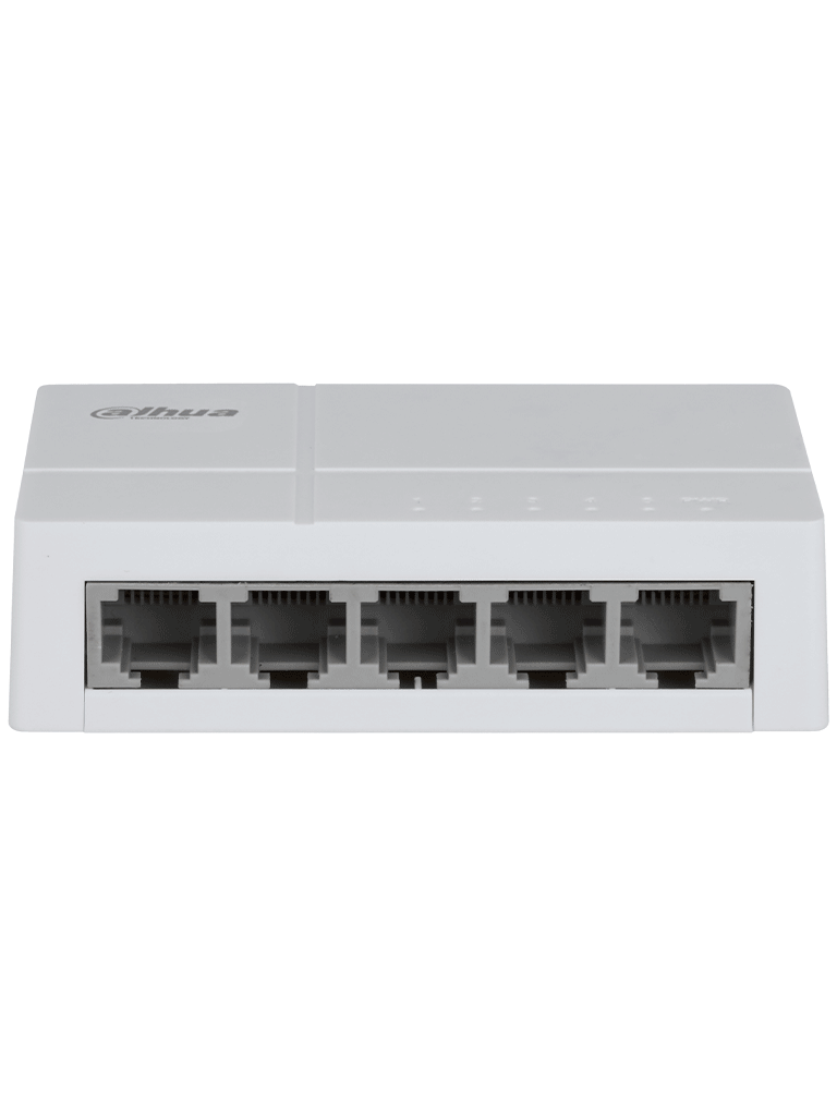 DAHUA DH-SF1005L - Switch para Escritorio 5 Puertos Fast Ethernet con velocidad de transmisión de 10/100 Mbps en un diseño compacto. Su capa 2 soporta un switching de hasta 1 Gbps y una velocidad de reenvío de 0.744 Mbps. #SwitchDpxv #VolDH