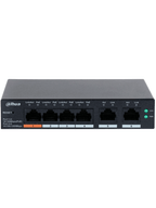 DAHUA CS4006-4ET-60 - Switch PoE de 6 Puertos Administrable/ 4 Puertos PoE 10/100/ 2 Puertos Uplink 10/100/1000/  60 Watts Totales/ Administrable en la Nube/ PoE Hasta 250 Metros/ Carcasa Metalica/ Switching 4.8 Gbps/