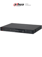 DAHUA DH-S4228-24GT-240 Switch PoE Gigabit Administrable con 24 puertos PoE, ideal para transmisión de larga distancia (hasta 250 m), perfecto para redes de Capa 2 #REM