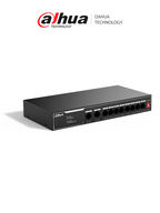DAHUA SF1010LP - Switch PoE de 10 Puertos Fast Ethernet/ 8 Puertos PoE 10/100 / 65 Watts Totales / 2 Puertos Uplink RJ-45/ PoE watchdog/ Hasta  250 metros/ Switching 12 Gbps/ Protección Contra Descargas
