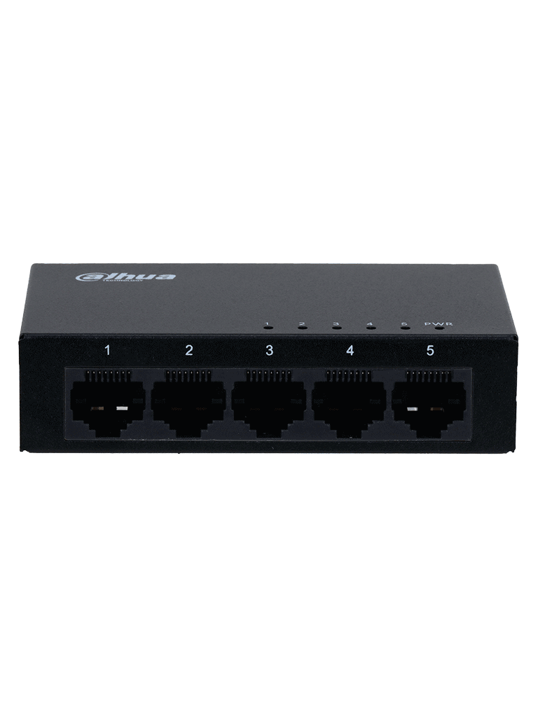 DAHUA PFS3005-5GT - Switch Gigabit de 5 Puertos No Administrable/ Capa 2/ 10/100/1000 Base-T/ Carcasa Metalica/ Switching 10G/ Tasa de Reenvio de Paquetes 7.44 Mbps/ Memoria Bufer de Paquetes 1Mb/ Con Proteccion de Descargas/ #SwitchDpxv