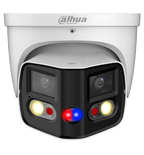 DAHUA IPC-PDW3849-A180-AS-PV Cámara IP WizSense Eyeball con multivisión en dos sensores de 4MP, ofreciendo un ángulo de 180°. Con IR de 25 m, LED de 20 m, disuasión activa, ePTZ, micrófono, altavoz, y protección IP67. #Pano180 #MV