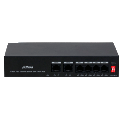 DAHUA DHI-KTP03 - Kit de Videoportero: Monitor de 7", frente de calle IP65 con visión IR, apertura remota, y control de 1 puerta. Incluye switch PoE de 4 puertos 10/100 y 2 puertos uplink. Protección y acceso inteligente en un solo sistema.