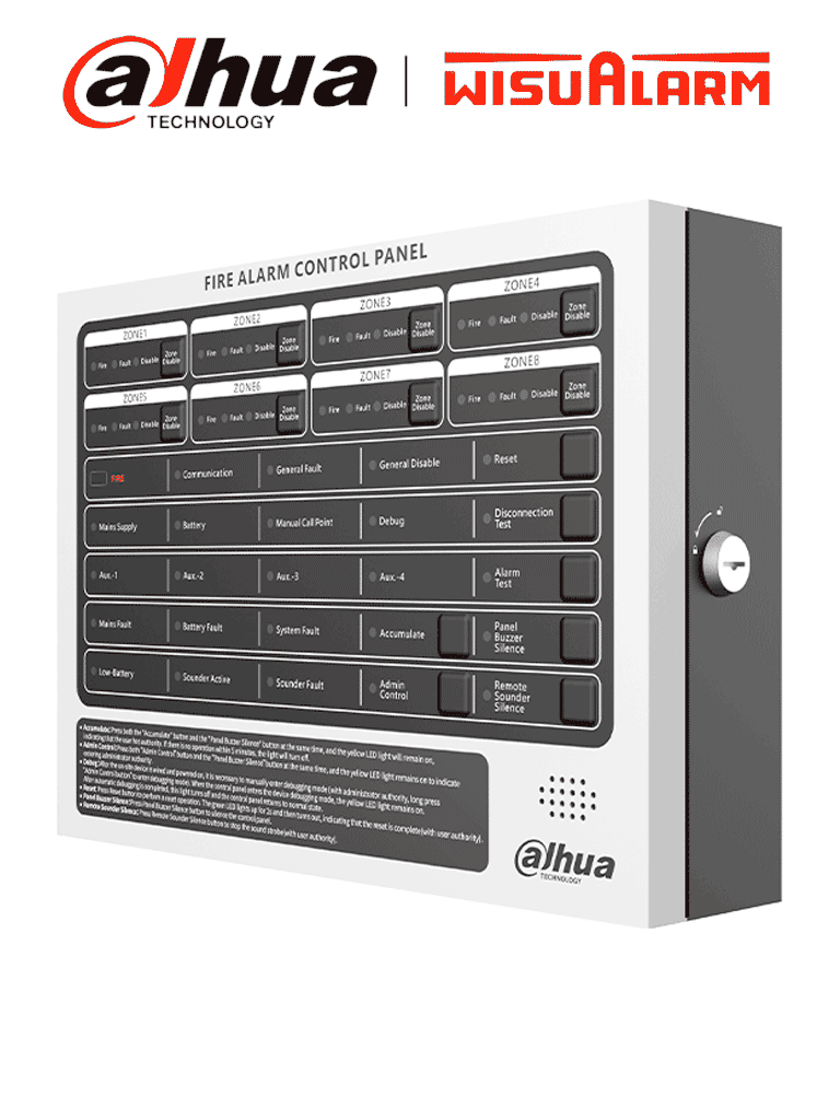 DAHUA WISUALARM DHI-HY-C102-8 - Panel de Alarma Contra Incendios/ Convencional de 8 Zonas/ Hasta 25 Detectores por Zona/ 4 Contactos Secos/ Interfaz RS-485/ Ethernet/ IP30/ Alimentación 90 V CA a 270 V CA/ #LoNuevo #Wisualarm #W1D #WDL