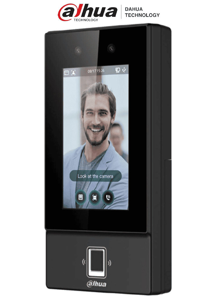DAHUA ASI6214S-D - Control de acceso con reconocimiento facial/ Pantalla de 4.3 Pulgadas/ Cámara 2 MP/ 6.000 usuarios/ 6.000 rostros/ 6.000 contraseñas/ 6.000 huellas dactilares/#SPLite/ FACT